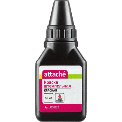 Фото Краска для штемпельных подушек 50мл Attache красная 1195822 от производителя, с доставкой по Хабаровску