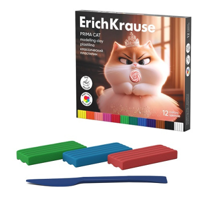 Фото Пластилин 12цв 192г ErichKrause Prima Cat 65197 от производителя, с доставкой по Хабаровску