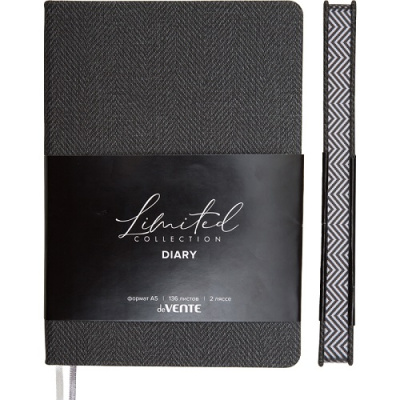 Фото Ежедневник А5 без дат deVENTE Tweed 272стр иск кожа цветной срез серый 2234653 от производителя, с доставкой по Хабаровску