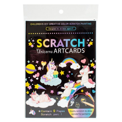 Фото Гравюра голографик А5 Единороги 9шт KR-12261-4 от производителя, с доставкой по Хабаровску