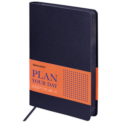 Фото Ежедневник А5 без дат BRAUBERG Stylish 320стр синий 126223 от производителя, с доставкой по Хабаровску
