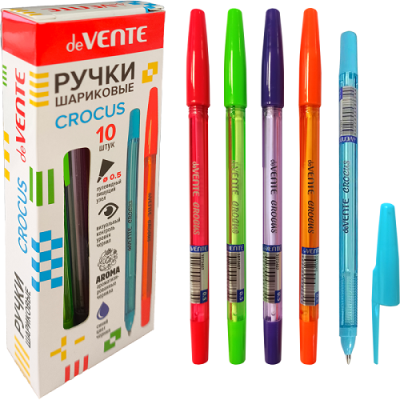 Фото Ручка шар 0,5 синяя deVENTE Crocus корпус ассорти 5073458 от производителя, с доставкой по Хабаровску