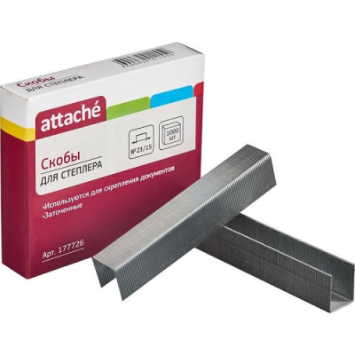 Фото Скобы для степлера №23/15 (1000шт) Attache оцинкованные 177726 от производителя, с доставкой по Хабаровску