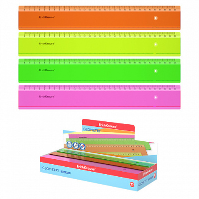 Фото Линейка 30см пластиковая ErichKrause Neon неон ассорти 53001 от производителя, с доставкой по Хабаровску