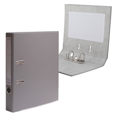 Фото Папка-регистратор 50мм PVC+картон Attomex серая разборная 3093302 от производителя, с доставкой по Хабаровску