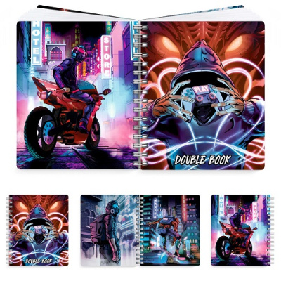Фото Тетрадь 100л А5 клетка/линейка гребень Double book Киберпанк 61536 от производителя, с доставкой по Хабаровску