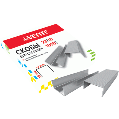 Фото Скобы для степлера №23/10 (1000шт) deVENTE оцинкованные 4141302 от производителя, с доставкой по Хабаровску