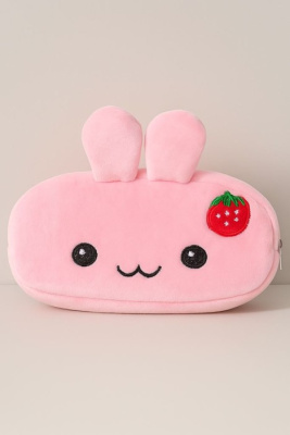 Фото Пенал плюшевый Hare with strawberries pink 80P-084 от производителя, с доставкой по Хабаровску