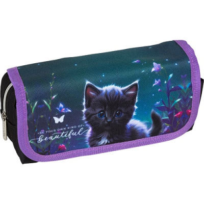 Фото Пенал deVENTE Beautiful Cat 20,5x9,5x7см прямоугольный с карманом текстиль 7020500 от производителя, с доставкой по Хабаровску