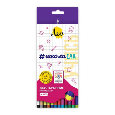 Фото Карандаши 24цв 12шт ЛЕО: ШколаСад двусторонние LSDCP-12 от производителя, с доставкой по Хабаровску