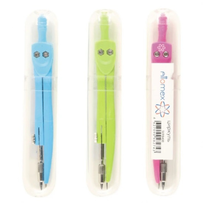 Фото Циркуль металлический Attomex Color в пластиковом футляре ассорти 5098400 от производителя, с доставкой по Хабаровску