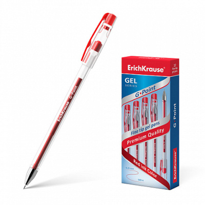 Фото Ручка гел 0,38 красная игольчатый узел ErichKrause G-POINT 17629 от производителя, с доставкой по Хабаровску