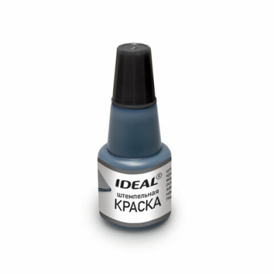 Фото Краска для штемпельных подушек 24мл IDEAL черная 7711 от производителя, с доставкой по Хабаровску