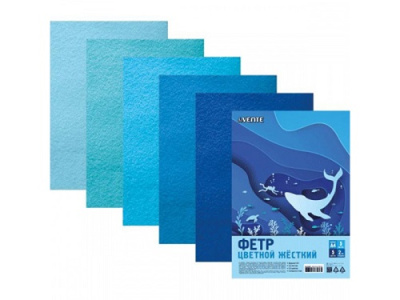 Фото Набор фетра жесткого А4 5л 5цв 1,5мм Оттенки синего deVENTE 8113205 от производителя, с доставкой по Хабаровску
