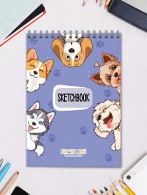 Фото Скетчбук 40л 140х200мм на гребне Забавные собаки 17685 от производителя, с доставкой по Хабаровску