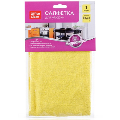 Салфетка для уборки микрофибра 40х40см OfficeClean Универсальная 304816