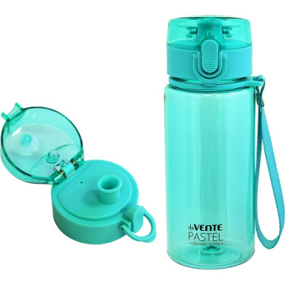 Бутылка для напитков 400мл deVENTE Pastel пластиковая с диффузором прозрачная бирюзовая 8090339