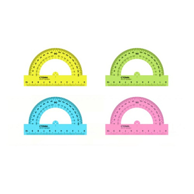 Фото Транспортир прозрачный 10см 180° СТАММ неон ассорти ТР11 от производителя, с доставкой по Хабаровску