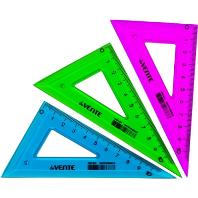 Фото Угольник пластиковый 10см 30х60х90° прозрачный цветной ассорти deVENTE 5091422 от производителя, с доставкой по Хабаровску