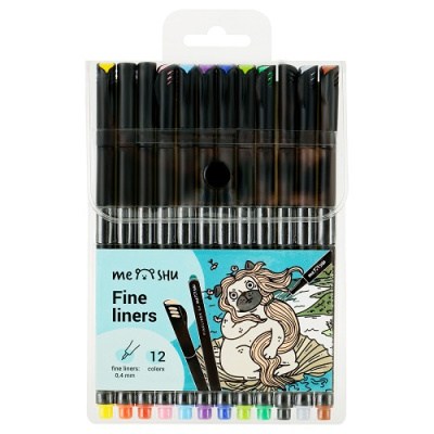 Фото Набор капиллярных ручек 12цв 0,4мм MESHU MS_53578 от производителя, с доставкой по Хабаровску