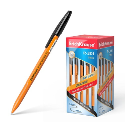 Фото Ручка шар 0,7 черная ErichKrause R-301 Orange Stick 43195 (50) от производителя, с доставкой по Хабаровску