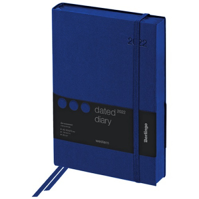 Фото Ежедневник А5 2026 368стр Berlingo Western кожзам с резинкой синий DD6_85502  от производителя, с доставкой по Хабаровску