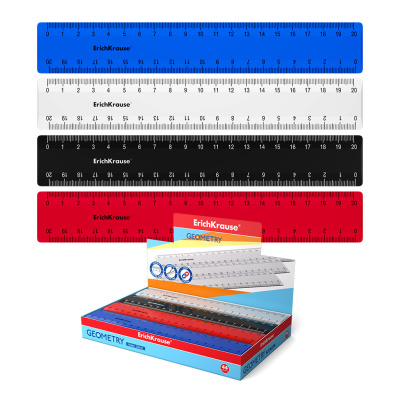 Фото Линейка 20см пластиковая ErichKrause Classic ассорти 53880 от производителя, с доставкой по Хабаровску