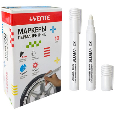 Фото Маркер перм 2мм белый пулевидный deVENTE 5043613 от производителя, с доставкой по Хабаровску