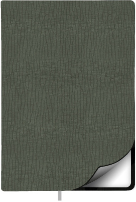 Фото Ежедневник недатированный Lamark Zebra FLEX A5 хаки, 256 стр., закругленные углы, ляссе, белый блок от производителя, с доставкой по Хабаровску