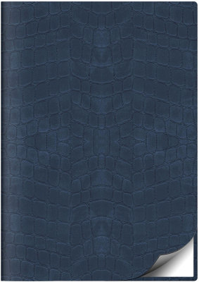 Фото Ежедневник 2026 Lamark Croco FLEX A5 синий, 320 стр., искусственная кожа, перфорация угла, ляссе, бе от производителя, с доставкой по Хабаровску