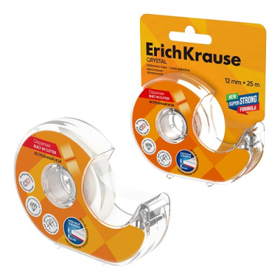Фото Скотч 12мм 25м прозрачный с диспенсером ErichKrause Crystal 19445  от производителя, с доставкой по Хабаровску