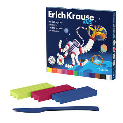 Фото Пластилин 12цв 216г ErichKrause Kids Space Animals со стеком 61332 от производителя, с доставкой по Хабаровску