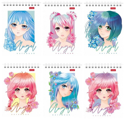 Фото Блокнот А6 40л клетка на гребне Hatber Ангелы аниме 40Б6В1гр от производителя, с доставкой по Хабаровску