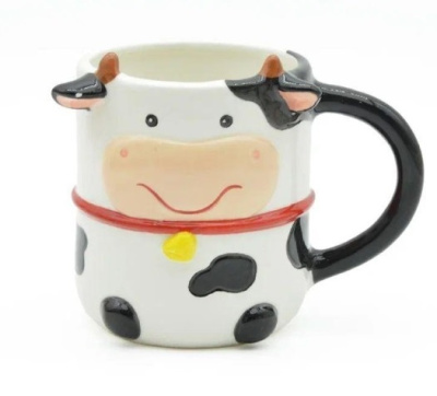 Кружка керамическая 410гр iLikeGift Круглая корова черная FC250098
