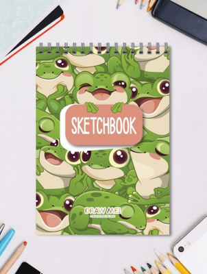 Фото Скетчбук 40л 140х200мм на гребне Лягушки 18077 от производителя, с доставкой по Хабаровску