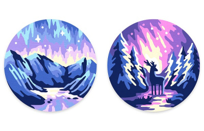 Фото Картина по номерам на магните 9х9см ФРЕЯ Сияние севера PNBM-018 от производителя, с доставкой по Хабаровску