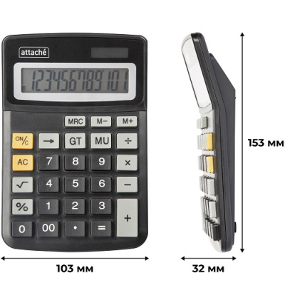 Фото Калькулятор Attache ATC-111-12C (12 разрядный) черный 1277745 от производителя, с доставкой по Хабаровску