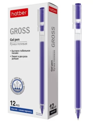 Фото Ручка гел. 0,5мм синяя игольчатый узел Hatber Gross GP_064542 от производителя, с доставкой по Хабаровску
