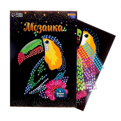 Фото Мозайка стразами Тукан с цветком 4072942 от производителя, с доставкой по Хабаровску