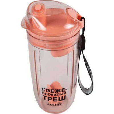 Бутылка для напитков 400мл deVENTE Force пластиковая с шариком для размешивания персиковая 8090205