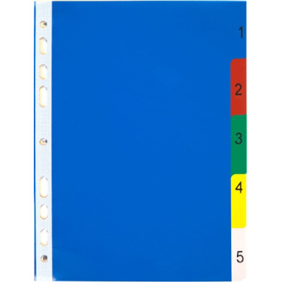 Фото Разделитель пластиковый А5 1-5 цветной deVENTE 3051508 от производителя, с доставкой по Хабаровску
