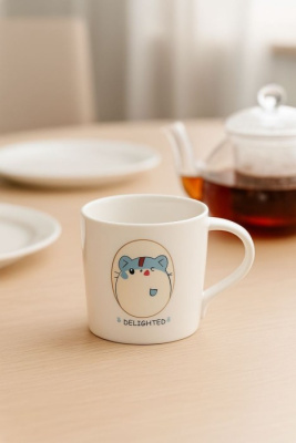 Кружка керамическая 360гр Delighted hamster blue  YX-354-04