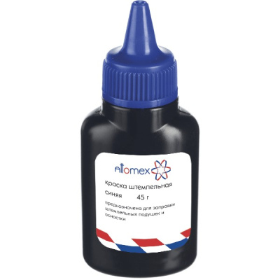 Фото Краска для штемпельных подушек 45мл Attomex синяя 4112602 от производителя, с доставкой по Хабаровску