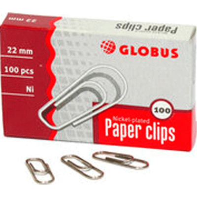 Фото Скрепки 22мм 100шт Globus овальные никелированные С22-100Н 4135505 от производителя, с доставкой по Хабаровску