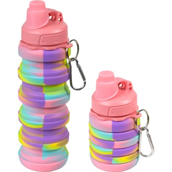 Бутылка для напитков 500мл deVENTE складная силиконовая пастельный микс 8090473