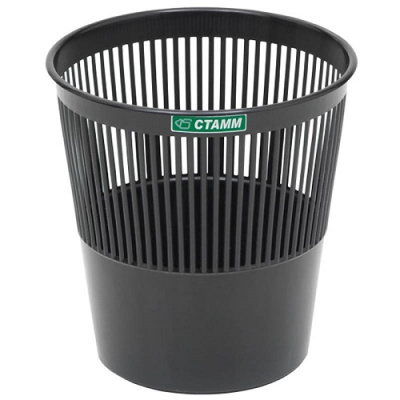 Фото Корзина для бумаг 9л пластик черная сетчатая Стамм КР21 от производителя, с доставкой по Хабаровску
