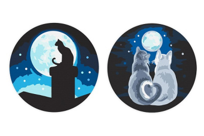 Фото Картина по номерам на магните 9х9см ФРЕЯ Лунные котики PNBM-005 от производителя, с доставкой по Хабаровску