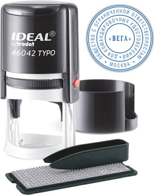 Фото САМОНАБОРНАЯ ПЕЧАТЬ D-42мм 2 КРУГА IDEAL 46042/DB TYPO R2 от производителя, с доставкой по Хабаровску