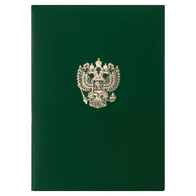 Фото Папка адресная А4 ГЕРБ РФ бумвинил зеленая STAFF Basic 129581 от производителя, с доставкой по Хабаровску