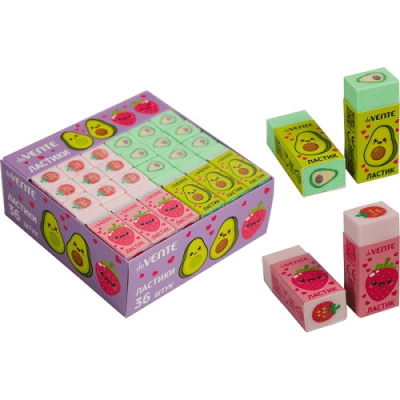 Фото Ластик 50х21х16мм прямоугольный deVENTE Nature's bounty с рисунком ассорти 8030200 от производителя, с доставкой по Хабаровску